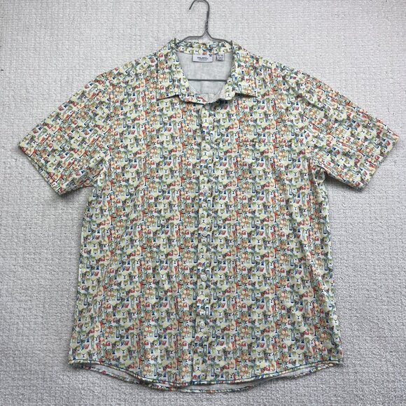 Projek Raw Shirt Mens XL Cocktails Drink AOP Summer Party Light Breathable - Picture 1 of 12